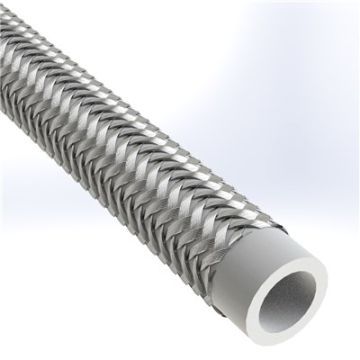 BR14-6 - 3/8" SAE 100R14 PTFE TEFLON LINED STAINLESS STEEL BRAID
